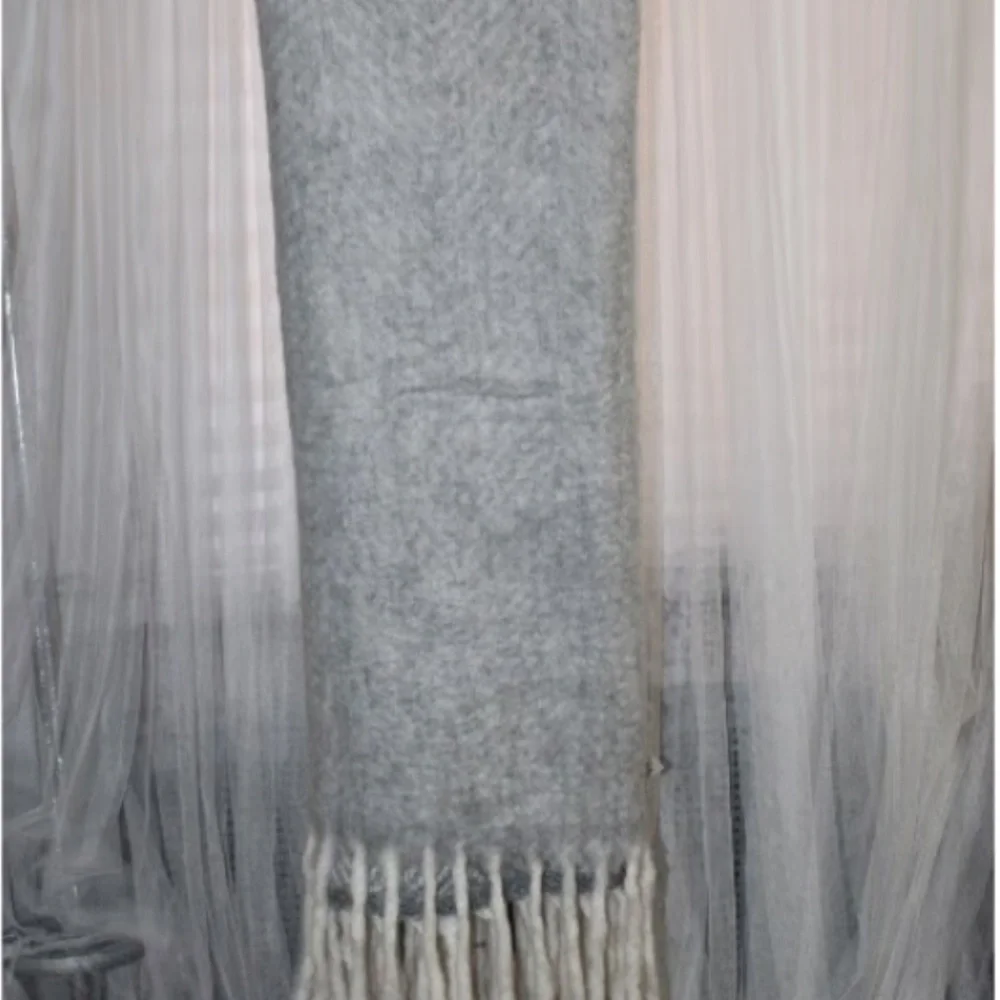 West Elm Brushed Plaid Faux Mohair Throw. Sz. 50